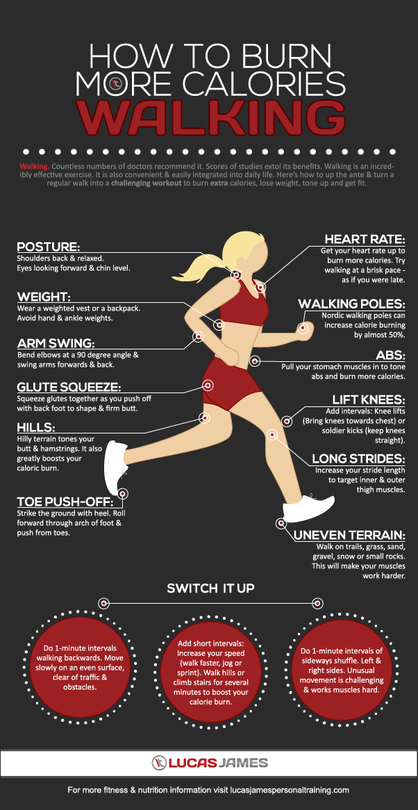How to Burn More Calories Walking {Infographic} - Best Infographics