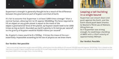 Real-world Physics of Superman {Infographic}
