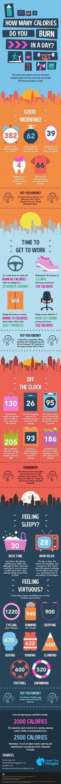 How Many Calories Do You Burn a Day? [Infographic] - Best Infographics