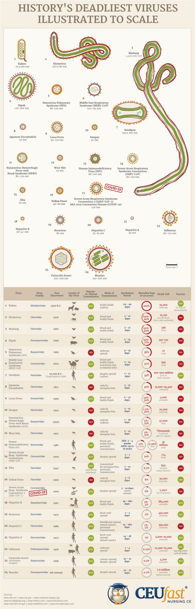 History Of Deadliest Viruses Infographic Accomplish With Spadaro