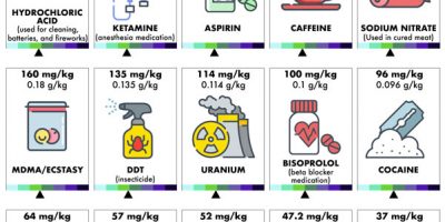 The Lethal Doses of 15 Substances [Infographic]