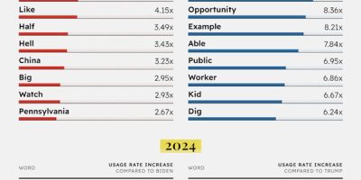The Most Distinct Words in Trump & Biden Speeches [Infographic]