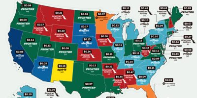 Cheapest Airlines for Domestic Flights by State [Infographic]