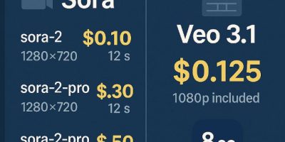 Sora 2 API vs Veo 3.1 Google AI Ultra Cost Per Second Comparison